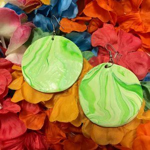 Unique Round Vintage Rare One of a Kind Handmade Earrings